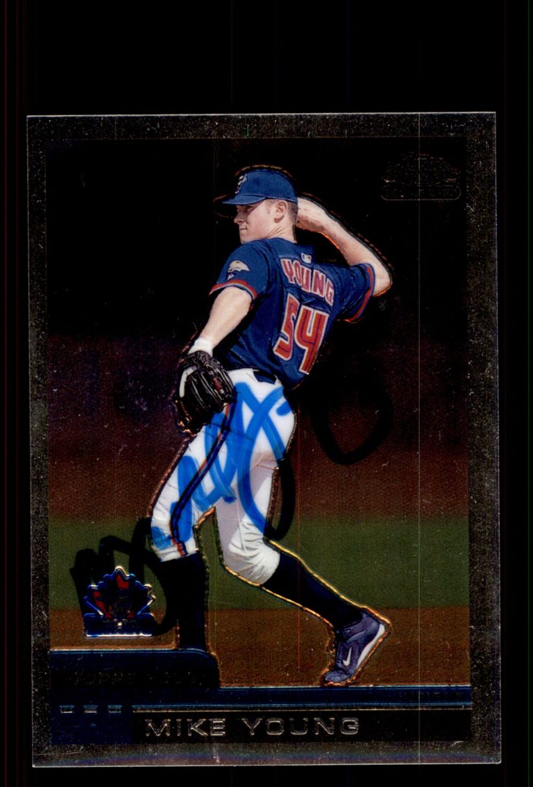 Signed Baseball Card Auto Mike Young 2000 Topps Chrome #T46 Toronto Blue Jays