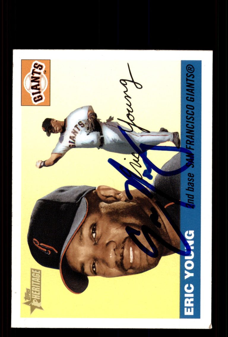Signed Baseball Card Auto Eric Young 2004 Topps Heritage #220 SF Giants