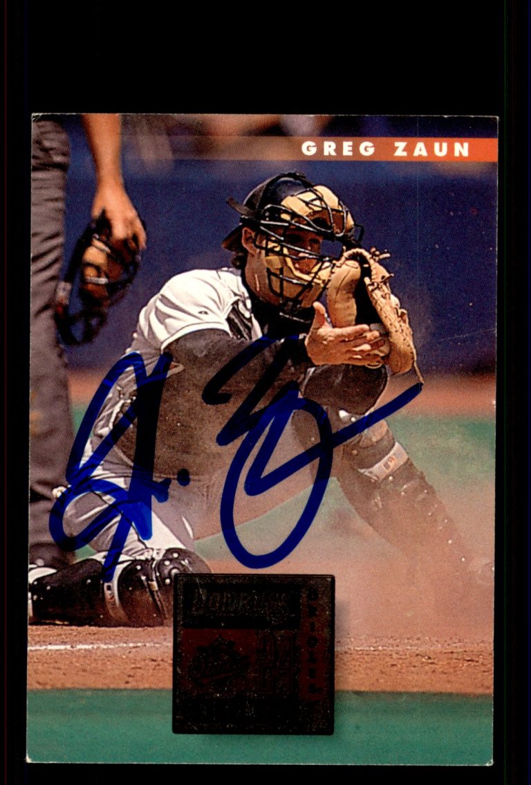 Signed Baseball Card Auto Gregg Zaun 1996 Donruss #27 Baltimore Orioles