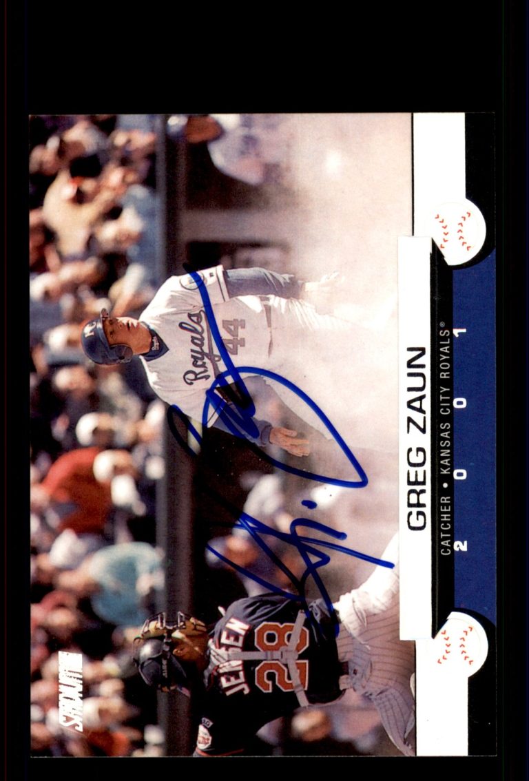 Signed Baseball Card Auto Gregg Zaun 2001 Stadium Club #110 Kansas City Royals
