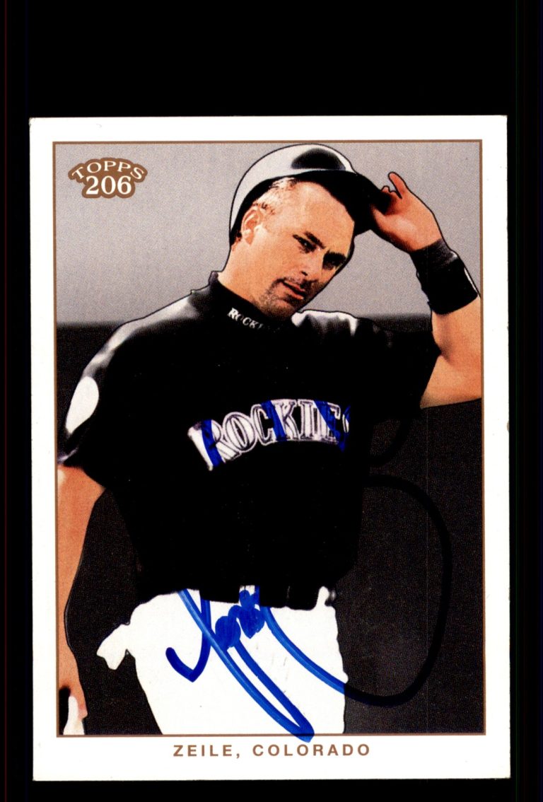 Signed Baseball Card Auto Todd Zeile 2002 Topps 206 #352 Colorado Rockies