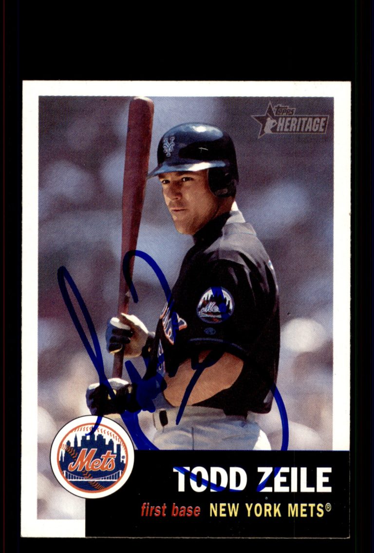 Signed Baseball Card Auto Todd Zeile 2002 Topps Heritage #228 New York Mets