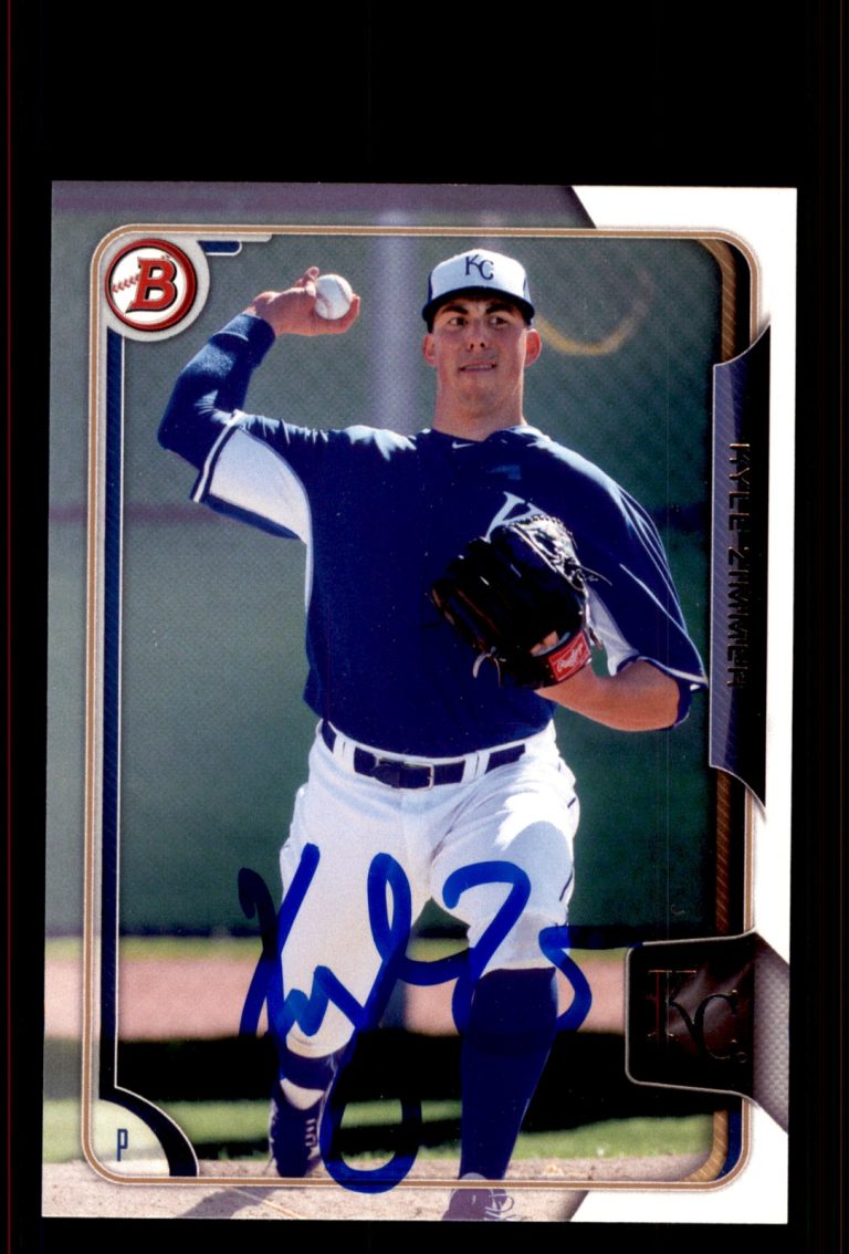 Signed Baseball Card Auto Kyle Zimmer 2015 Bowman Draft #81 Kansas City Royals