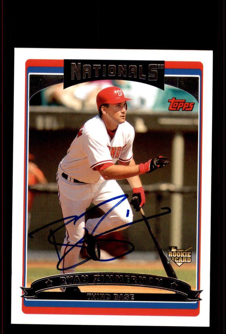 Signed Baseball Card Auto Ryan Zimmerman 2006 Topps #617 Washington Nationals