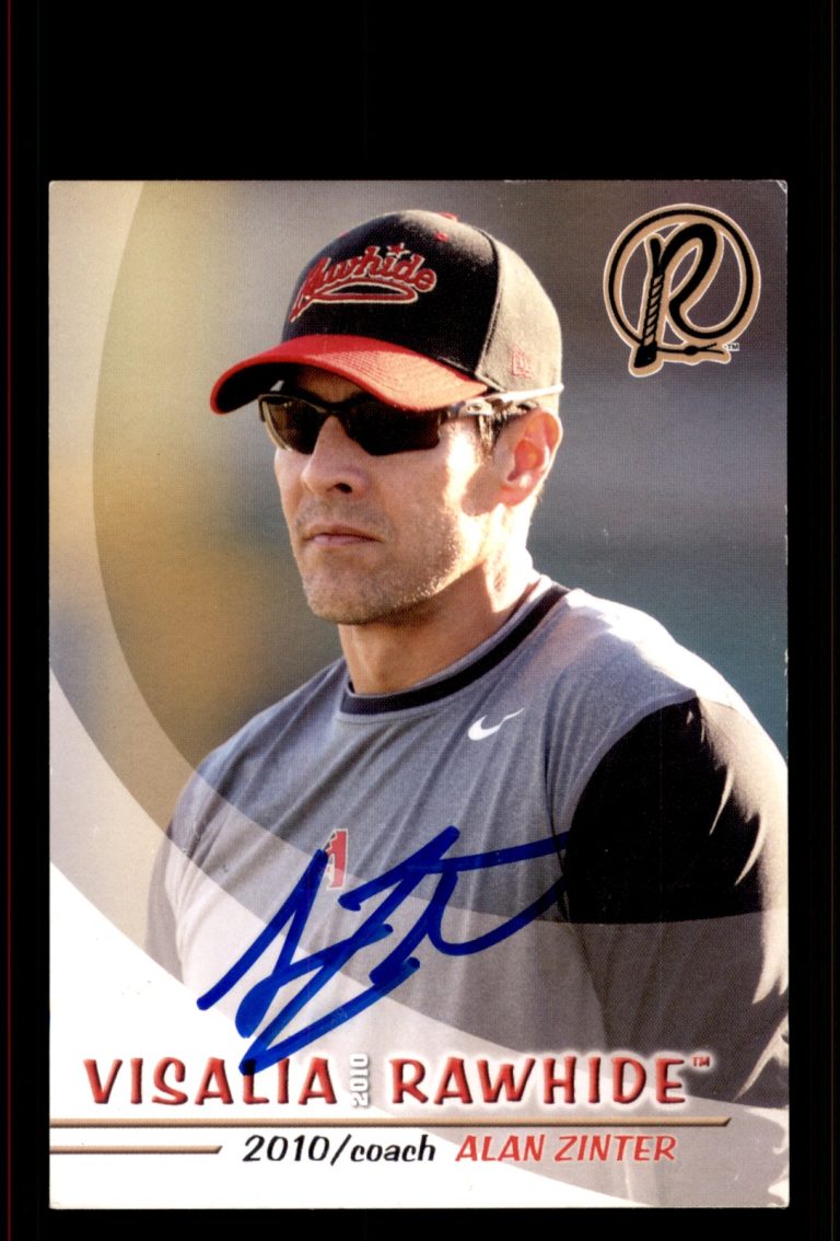 Signed Baseball Card Auto Alan Zinter 2010 Grandstand Visalia Rawhide