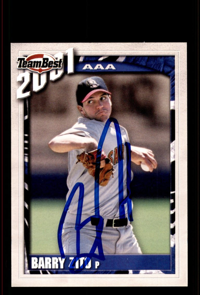 Signed Baseball Card Auto Barry Zito 2001 Team Best #102 Sacramento River Cats