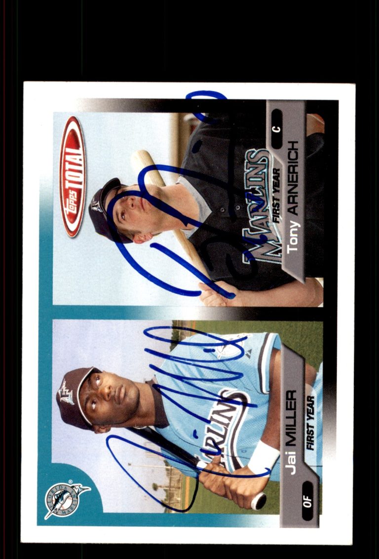 Signed Baseball Card Auto Jai Miller Tony Arnerich 2005 Topps Total #745