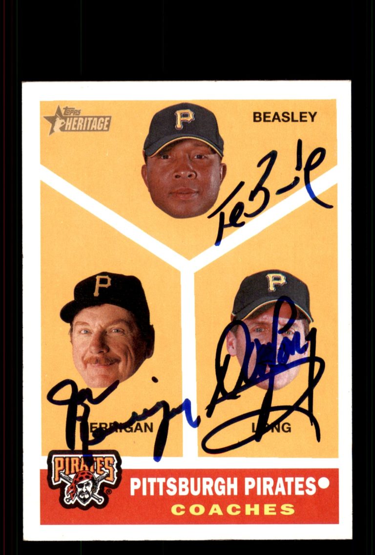 Signed Baseball Card Auto Beasley Kerrigan Long 2009 Topps Heritage #467 Pirates