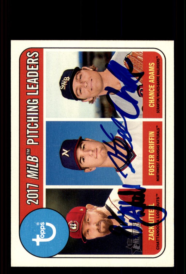Signed Baseball Card Auto Littell Foster Griffin Adams 2018 Heritage Minor #198