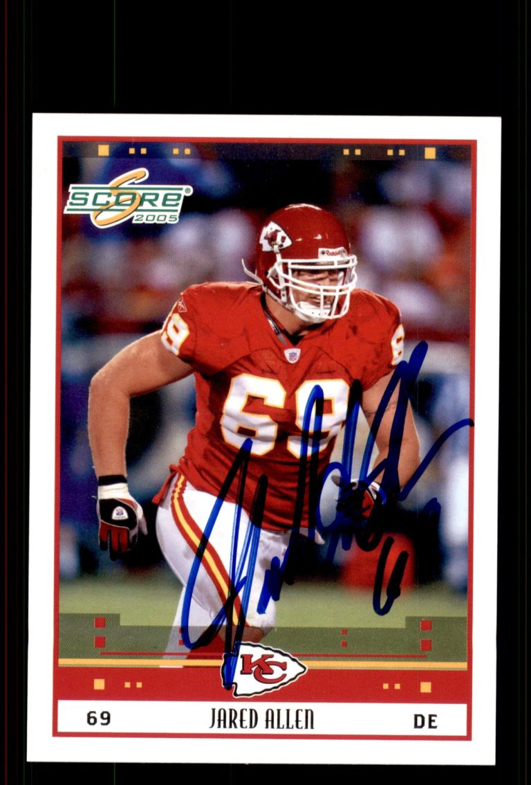 Signed Football Card Auto Jared Allen 2005 Score #138 Kansas City Chiefs