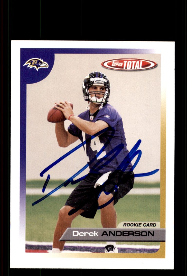 Signed Football Card Auto Derek Anderson 2005 Topps Total #524 Baltimore Ravens