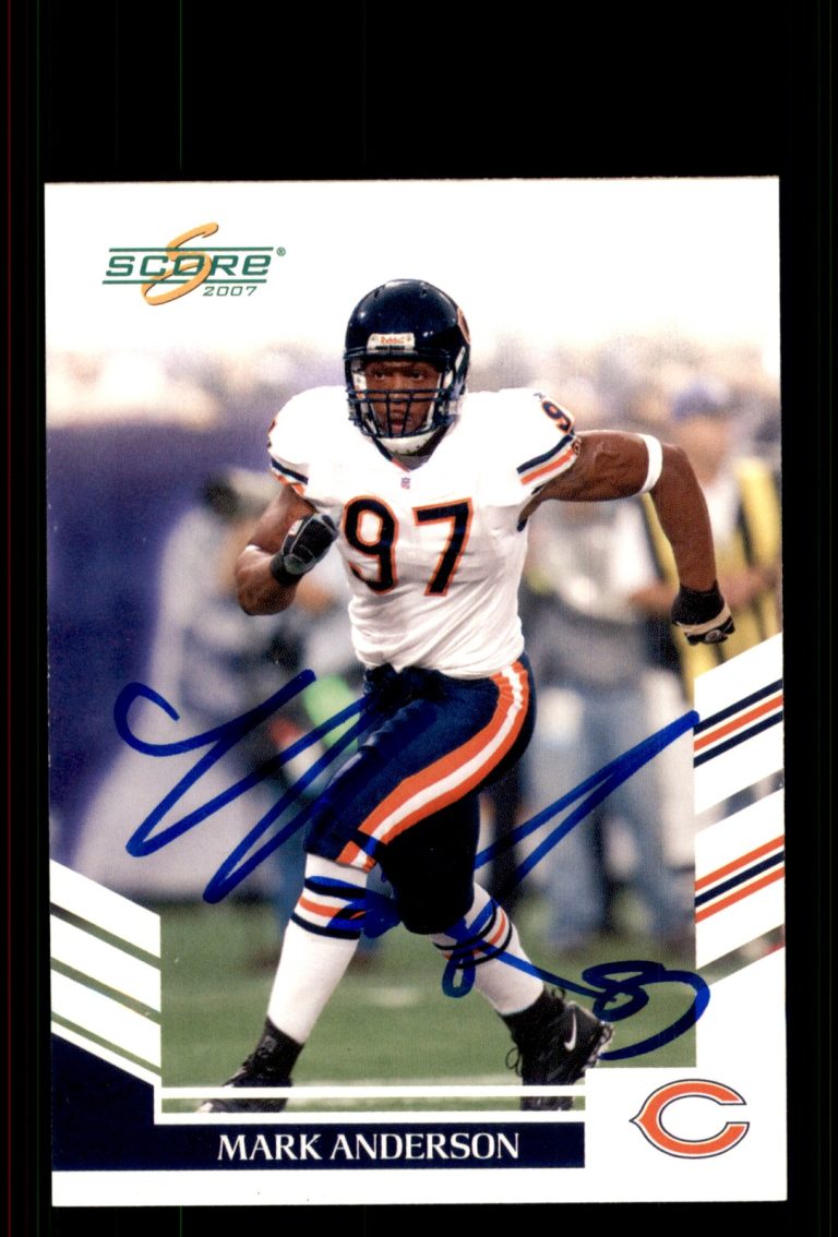 Signed Football Card Auto Mark Anderson 2007 Score #43 Chicago Bears