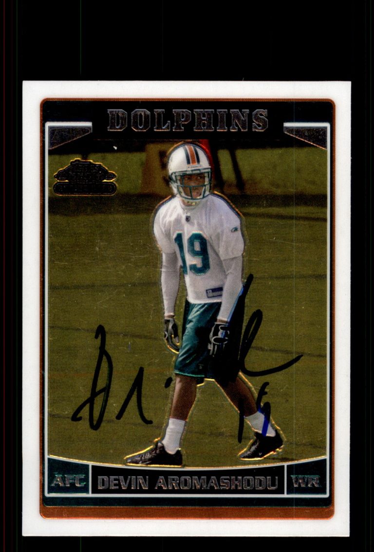 Signed Football Card Auto Devin Aromashodu 2006 Topps Chrome #182 Miami Dolphins