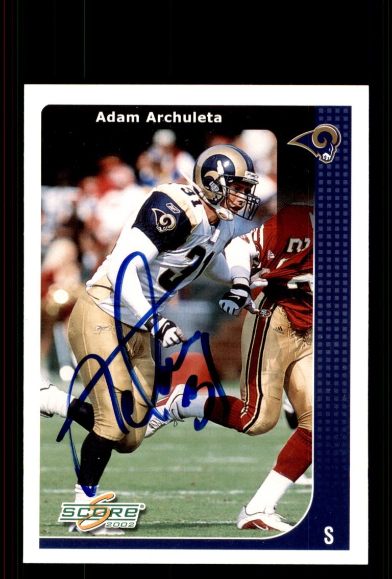 Signed Football Card Auto Adam Archuleta 2002 Score #219 St. Louis Rams