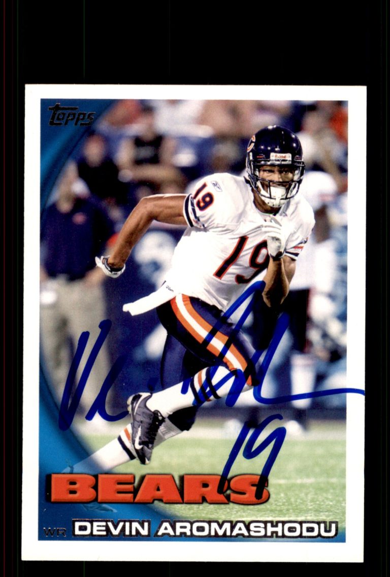 Signed Football Card Auto Devin Aromashodu 2010 Topps #174 Chicago Bears
