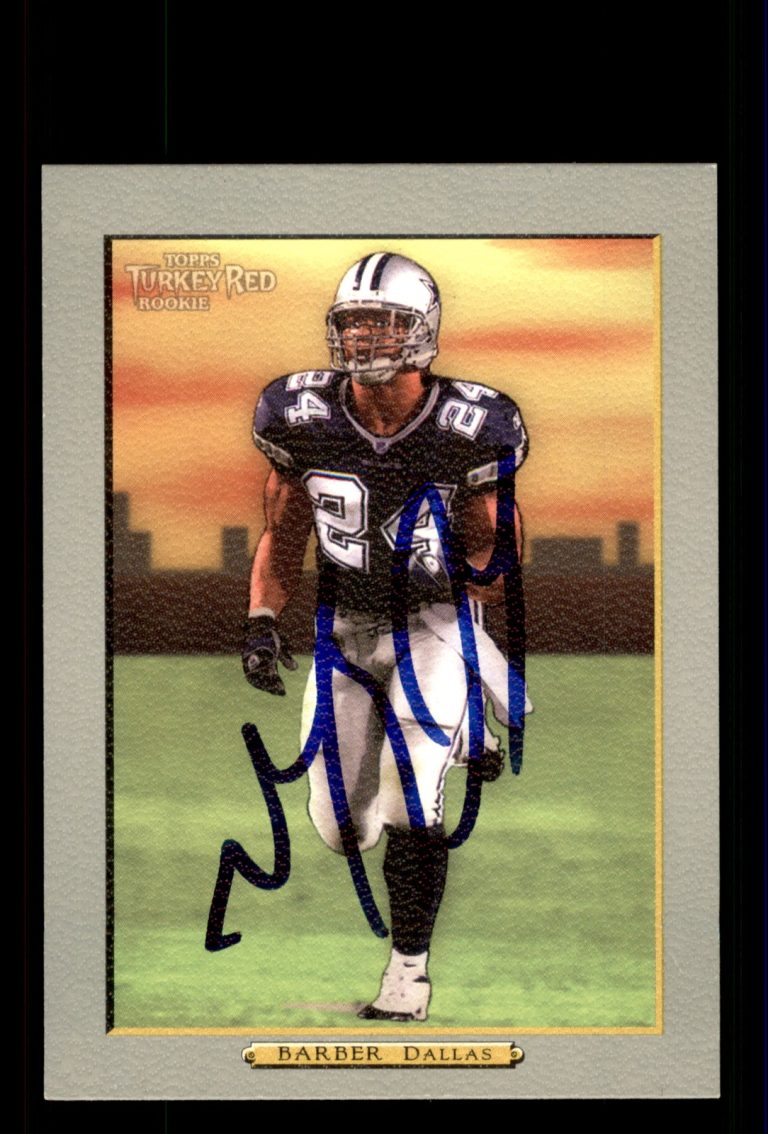 Signed Football Card Auto Marion Barber 2005 Topps Turkey Red #210 Cowboys