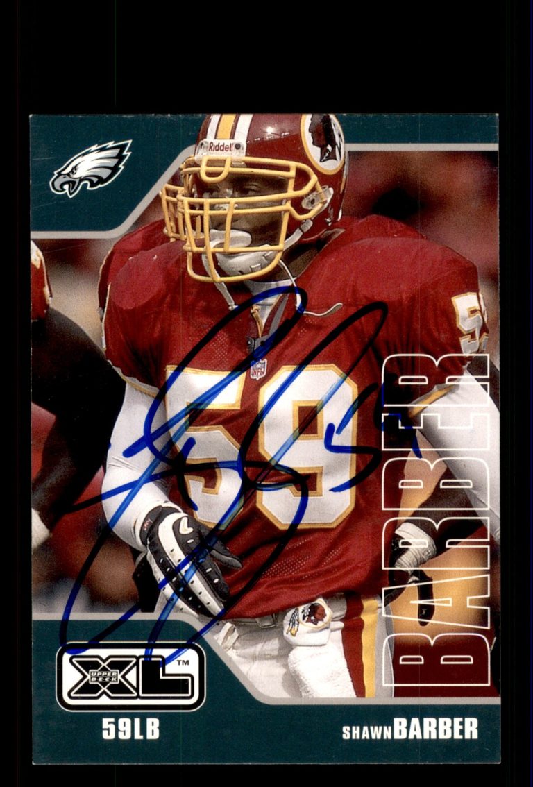 Signed Football Card Auto Shawn Barber 2002 Upper Deck XL #491 Eagles