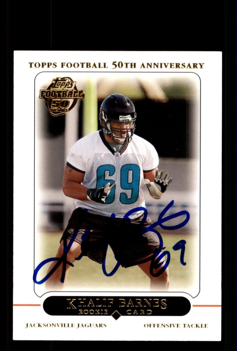 Signed Football Card Auto Khalif Barnes 2005 Topps #369 Jacksonville Jaguars
