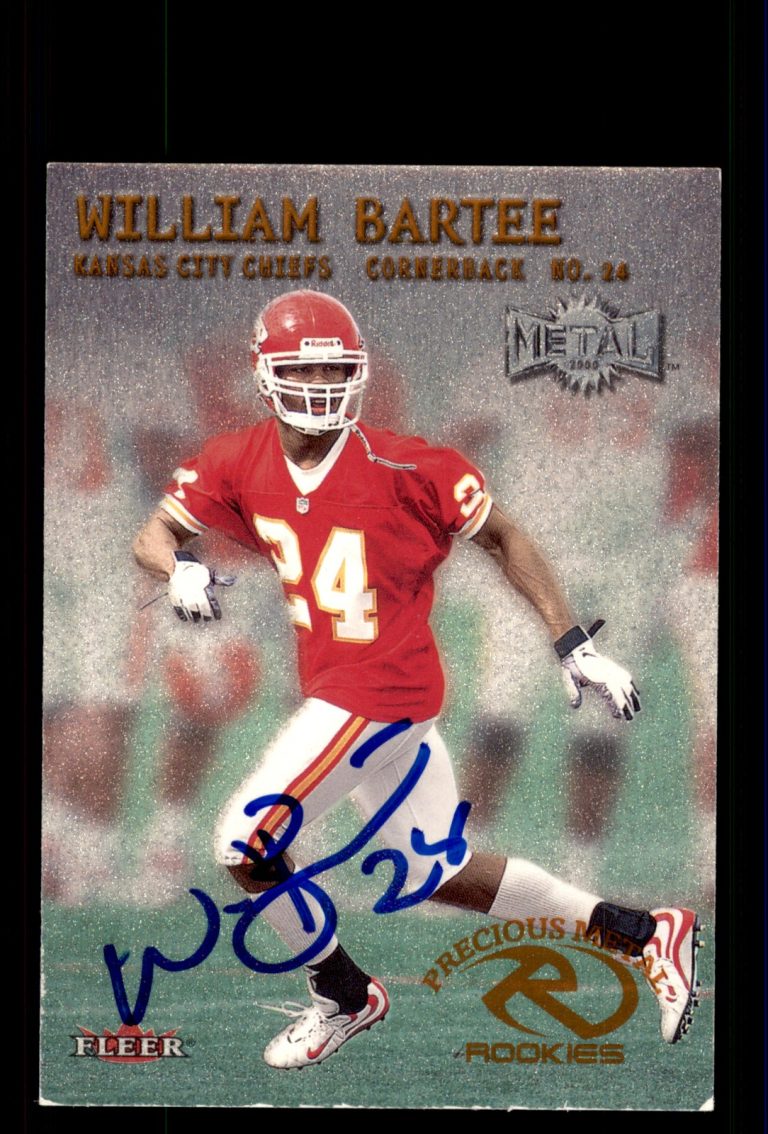 Signed Football Card Auto William Bartee 2000 Metal #224 Kansas City Chiefs