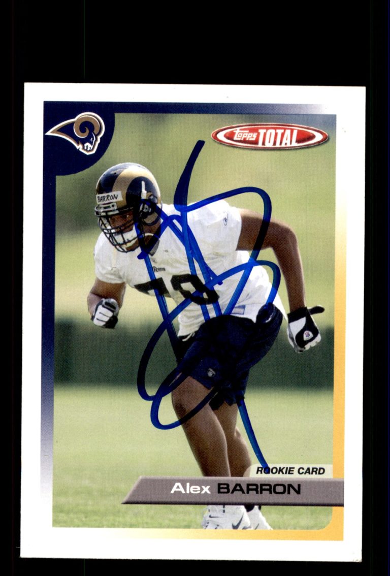 Signed Football Card Auto Alex Barron 2005 Topps Total #448 St. Louis Rams
