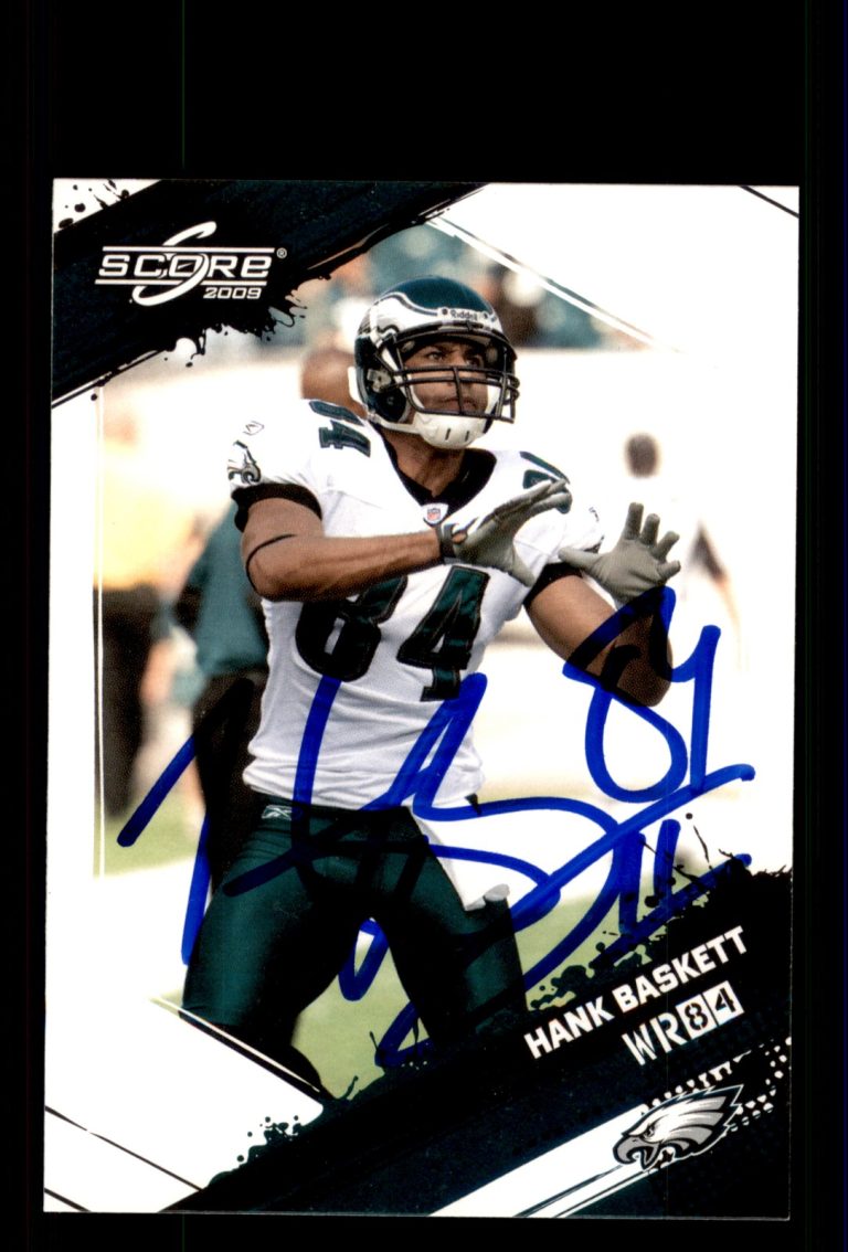 Signed Football Card Auto Hank Baskett 2009 Score #224 Philadelphia Eagles