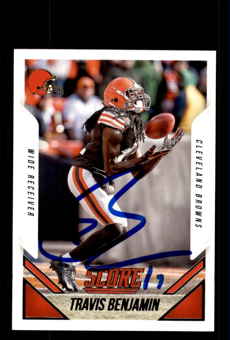 Signed Football Card Auto Travis Benjamin 2015 Score #172 Cleveland Browns