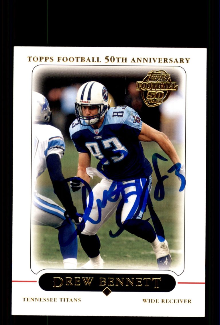 Signed Football Card Auto Drew Bennett 2005 Topps #39 Tennessee Titans