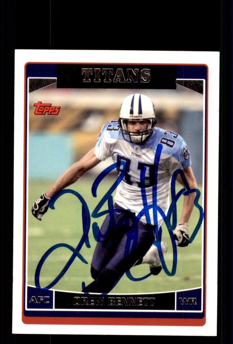 Signed Football Card Auto Drew Bennett 2006 Topps #80 Tennessee Titans