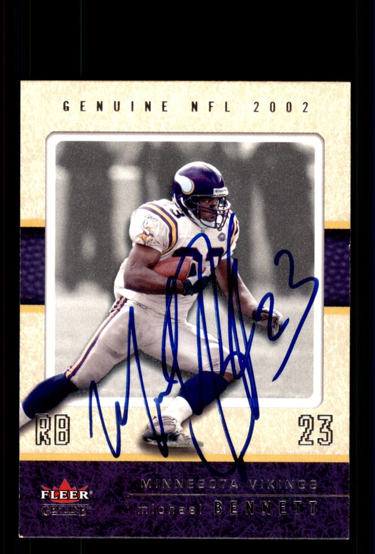 Signed Football Card Auto Michael Bennett 2002 Fleer Genuine #81 Vikings