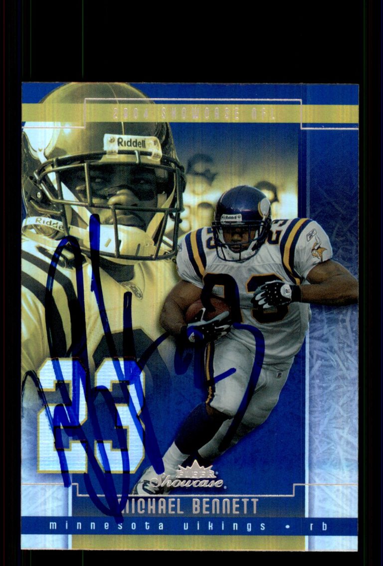 Signed Football Card Auto Michael Bennett 2004 Fleer Showcase #70 Vikings