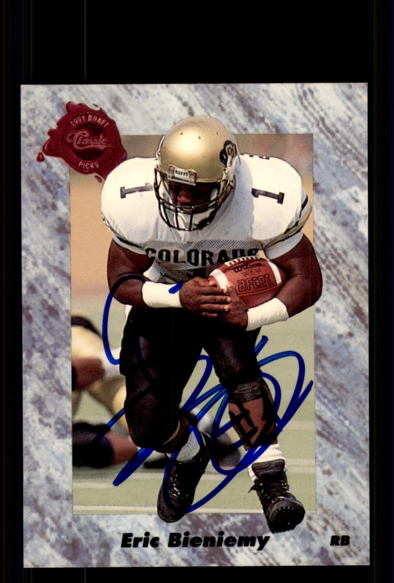 Signed Football Card Auto Eric Bieniemy 1991 Classic Four Sport #135 Chargers