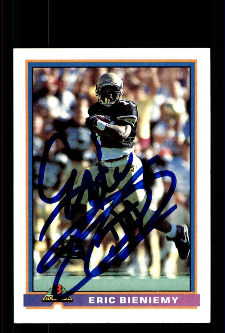 Signed Football Card Auto Eric Bieniemy 1991 Bowman #468 San Diego Chargers