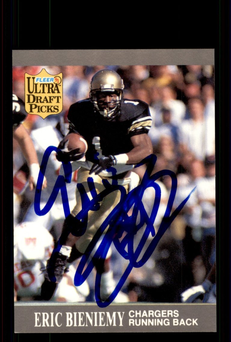 Signed Football Card Auto Eric Bieniemy 1991 Ultra #280 San Diego Chargers