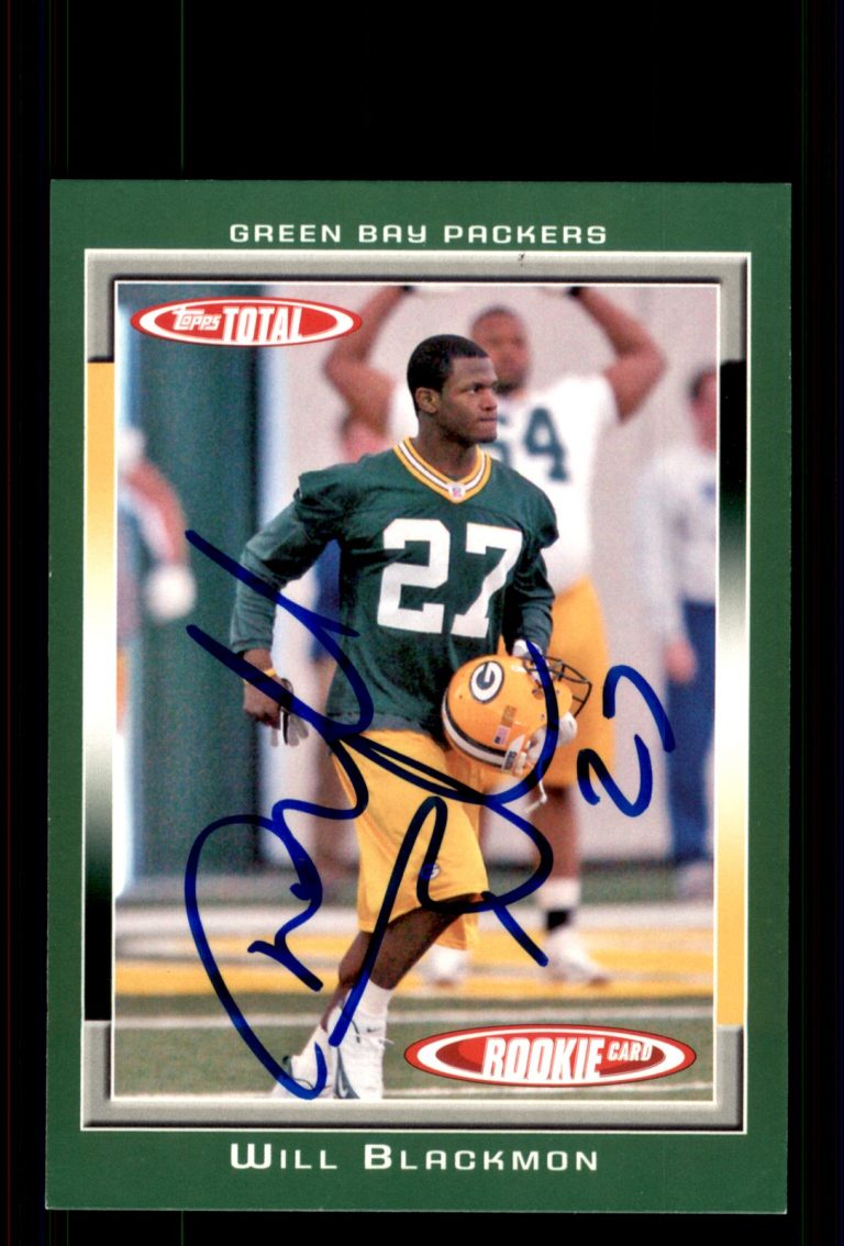 Signed Football Card Auto Will Blackmon 2006 Topps Total #508 Green Bay Packers