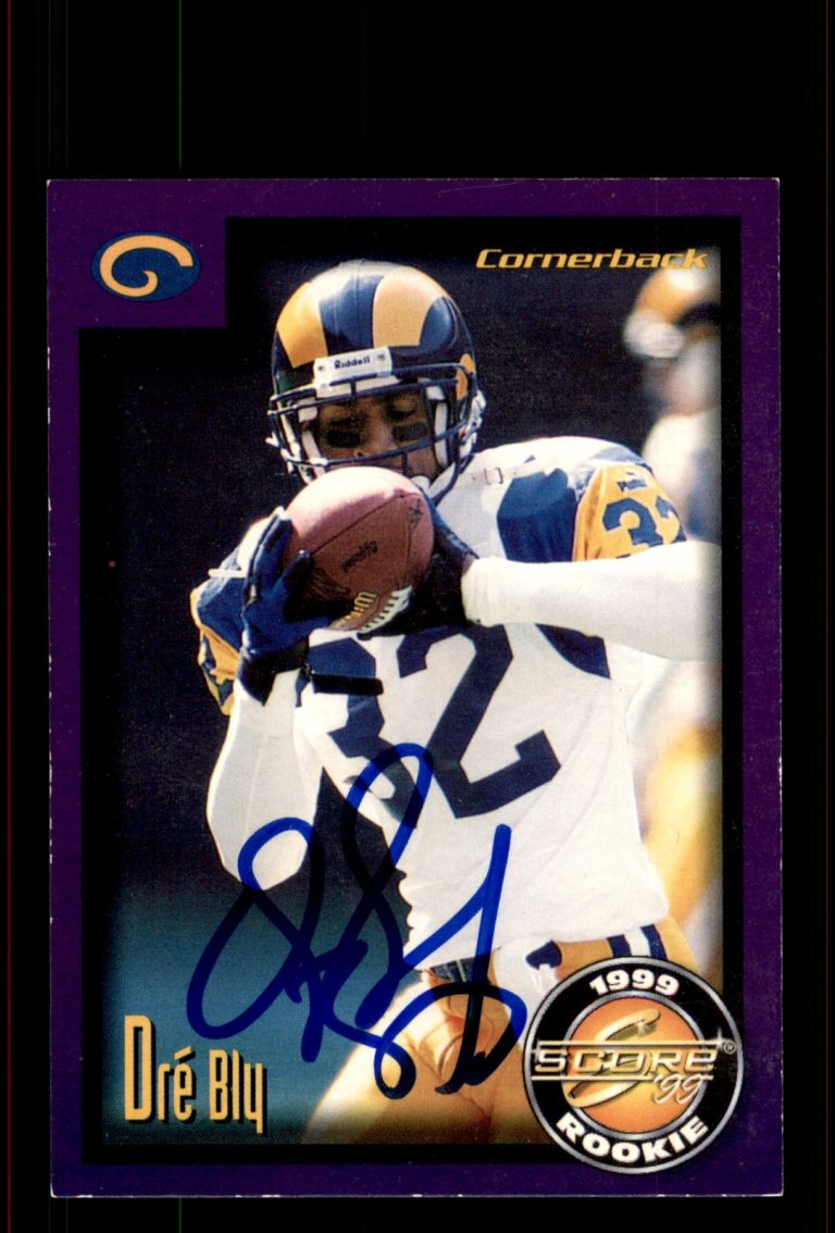 Signed Football Card Auto Dre' Bly 1999 Score Supplemental #S-58 St. Louis Rams