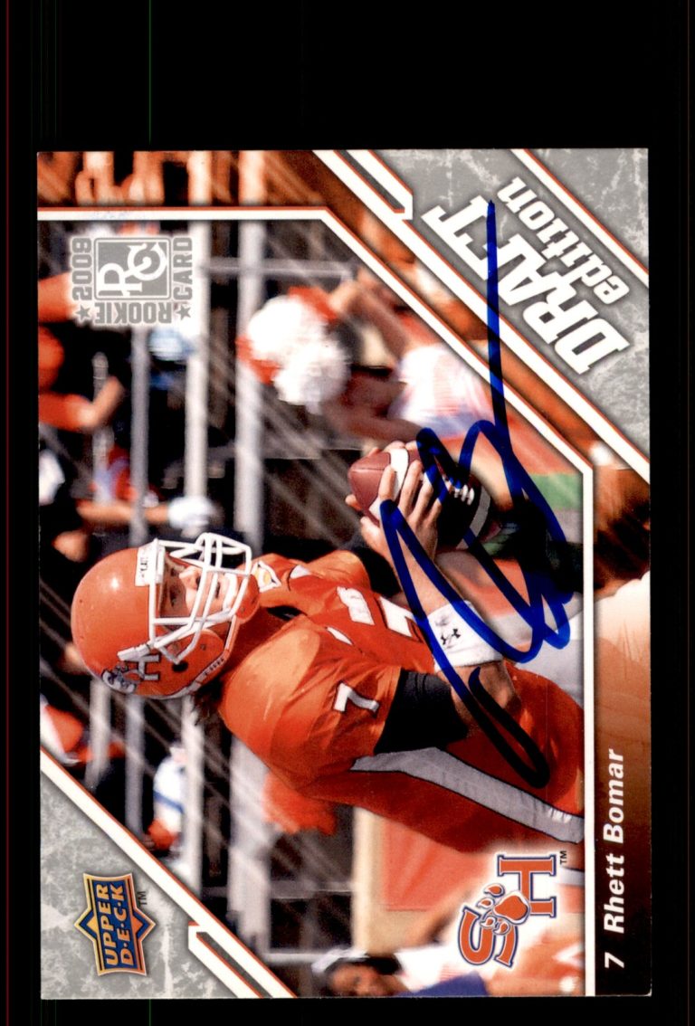 Signed Football Card Auto Rhett Bomar 2009 Upper Deck Draft Edition #143