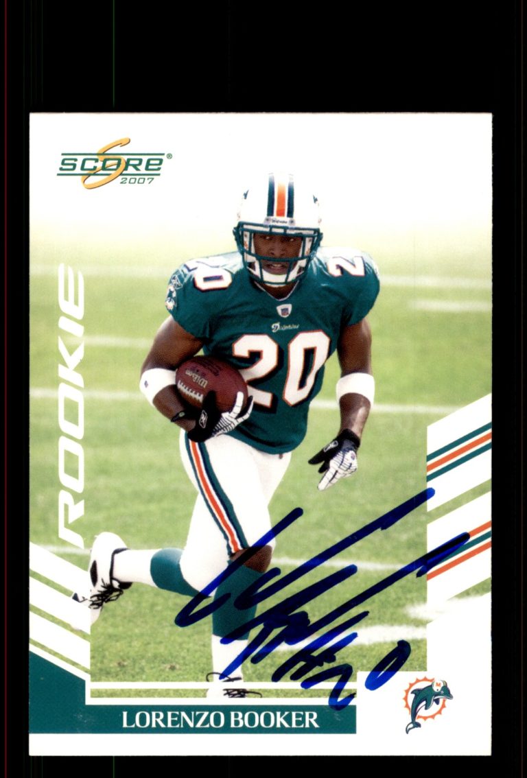 Signed Football Card Auto Lorenzo Booker 2007 Score #343 Miami Dolphins
