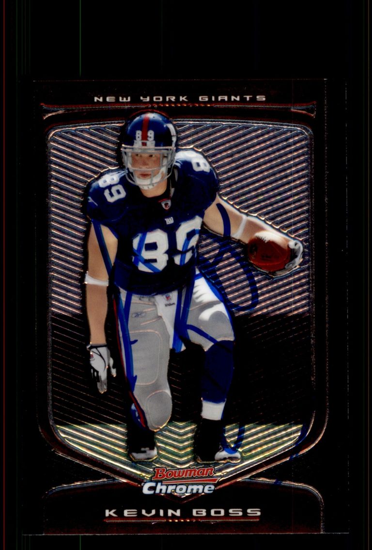 Signed Football Card Auto Kevin Boss 2009 Bowman Chrome #53 New York Giants