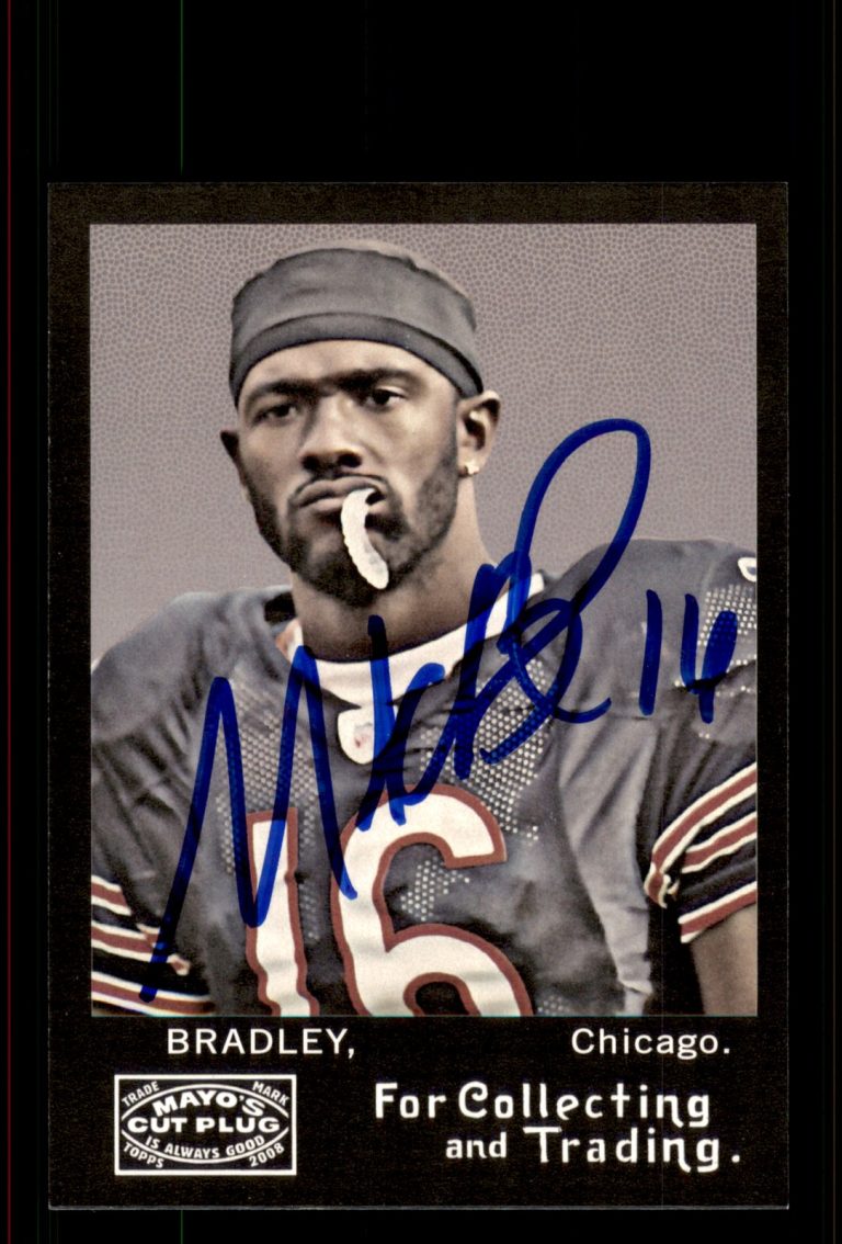 Signed Football Card Auto Mark Bradley 2008 Topps Mayo #62 Chicago Bears