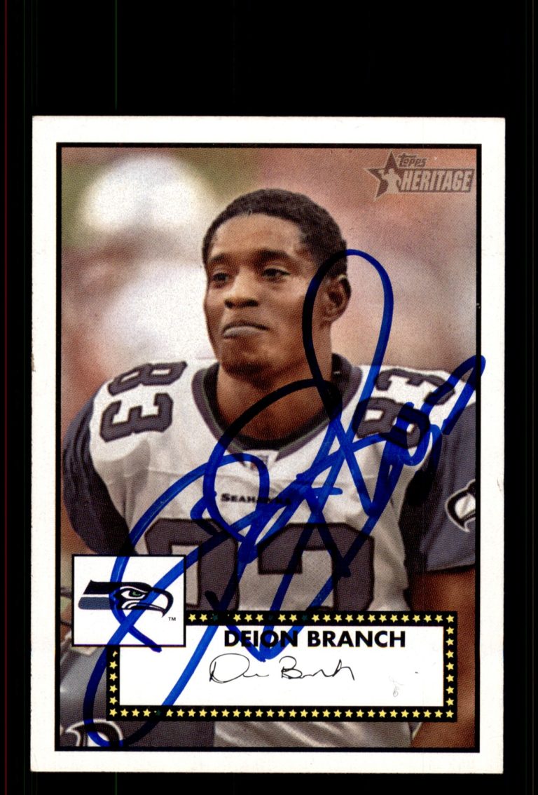 Signed Football Card Auto Deion Branch 2006 Topps Heritage #94 Seattle Seahawks