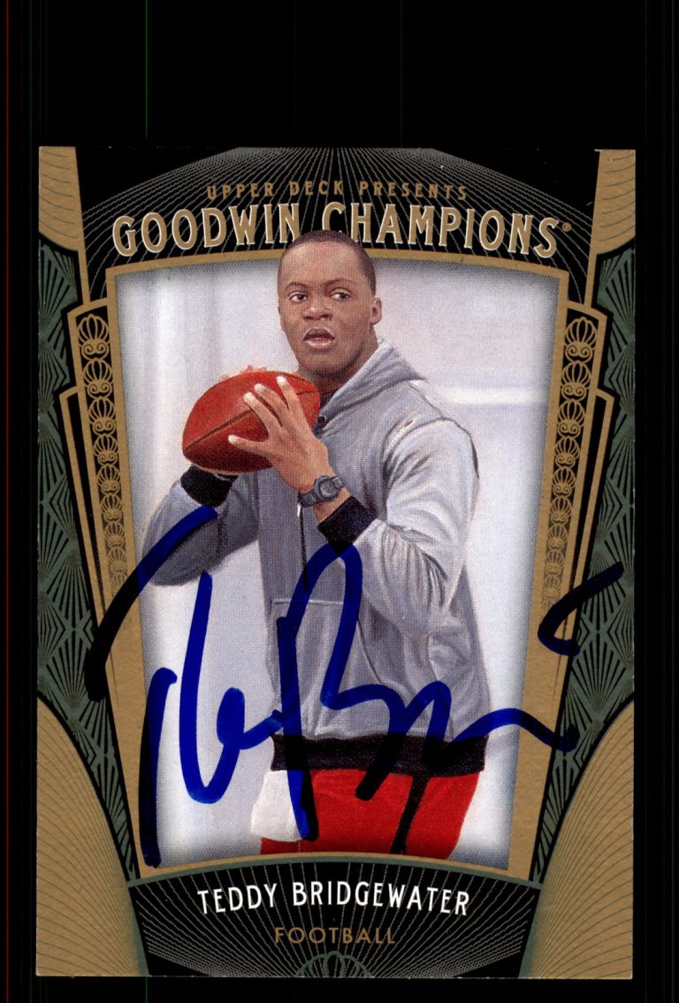 Signed Football Card Auto Teddy Bridgewater 2015 Upper Deck Goodwin #94