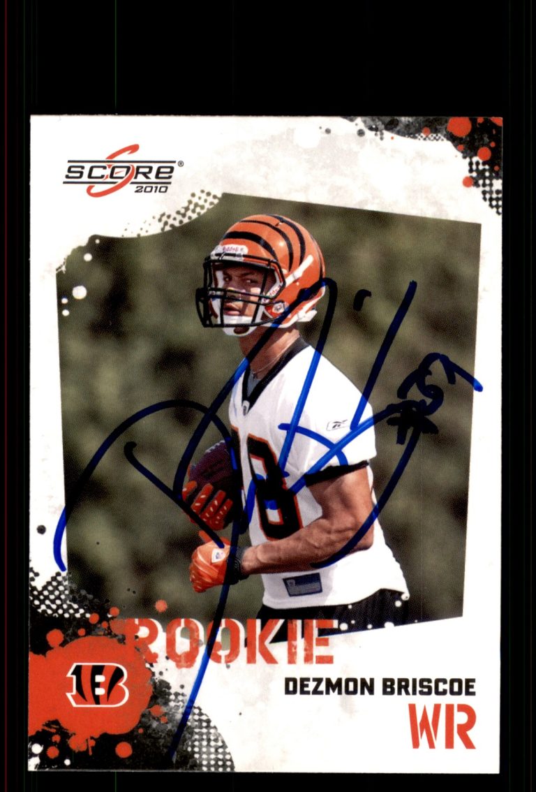 Signed Football Card Auto Dezmon Briscoe 2010 Score #335 Cincinnati Bengals