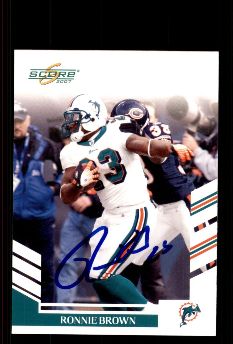 Signed Football Card Auto Ronnie Brown 2007 Score #146 Miami Dolphins