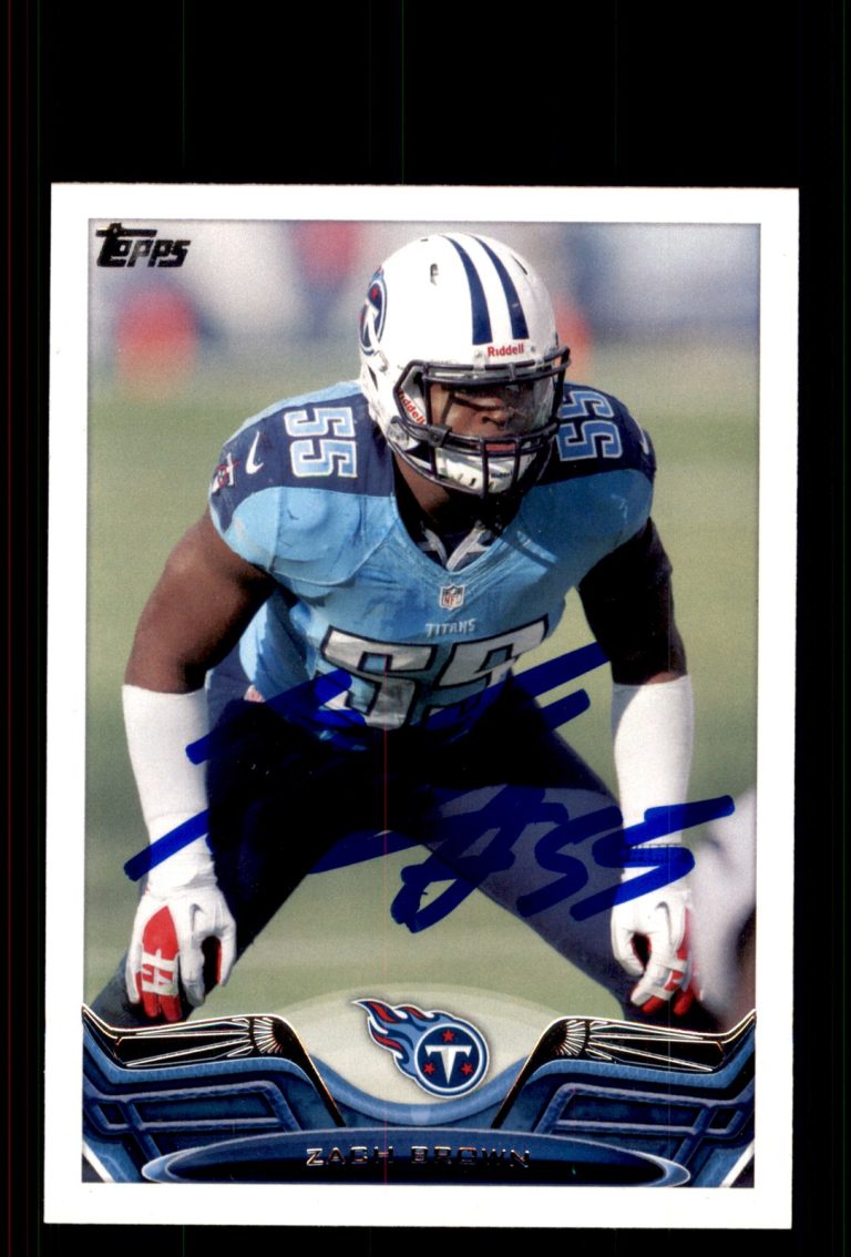 Signed Football Card Auto Zach Brown 2013 Topps #419 Tennessee Titans
