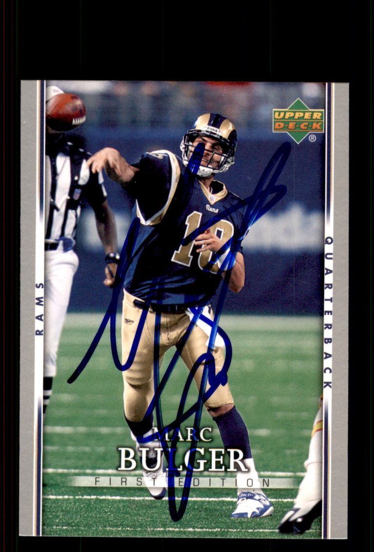 Signed Football Card Auto Marc Bulger 2007 Upper Deck First Edition #86 Rams