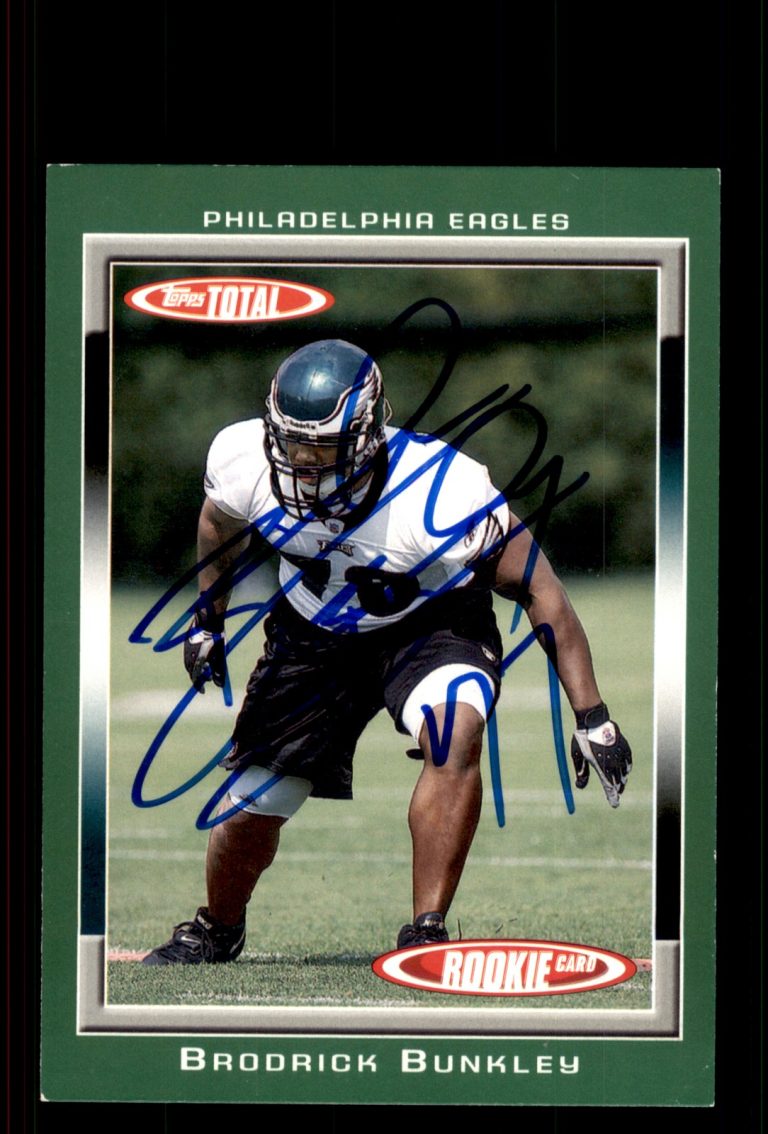 Signed Football Card Auto Brodrick Bunkley 2006 Topps Total #463 Eagles