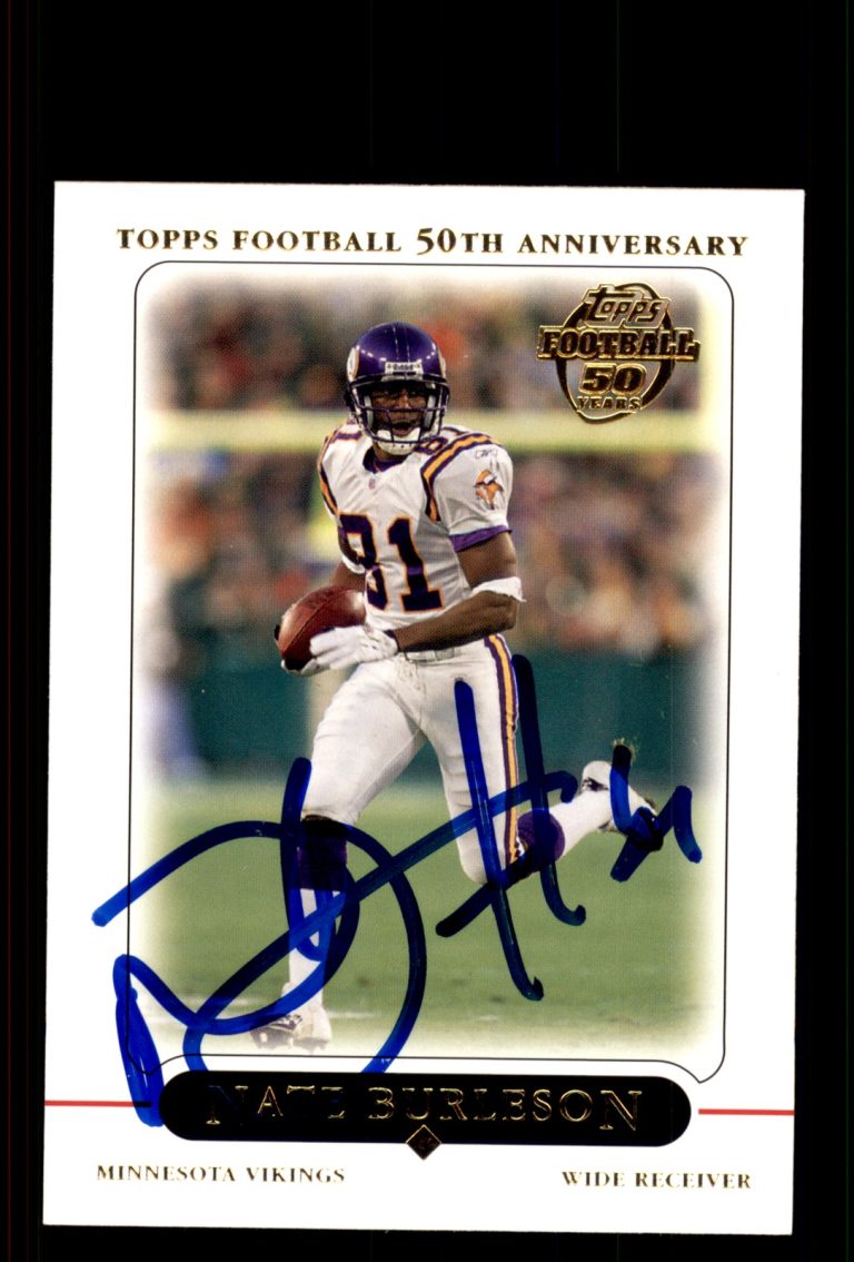 Signed Football Card Auto Nate Burleson 2005 Topps #121 Minnesota Vikings