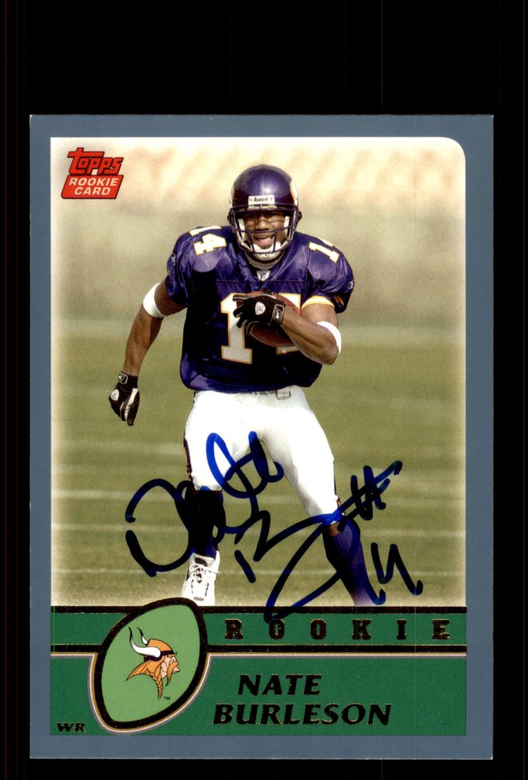 Signed Football Card Auto Nate Burleson 2003 Topps #363 Minnesota Vikings