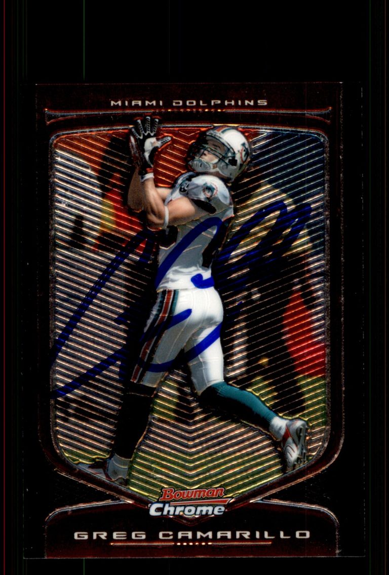 Signed Football Card Auto Greg Camarillo 2009 Bowman Chrome #90 Miami Dolphins