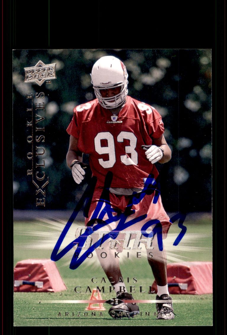 Signed Football Card Auto Calais Campbell 2008 Upper Deck Rookie #RE57